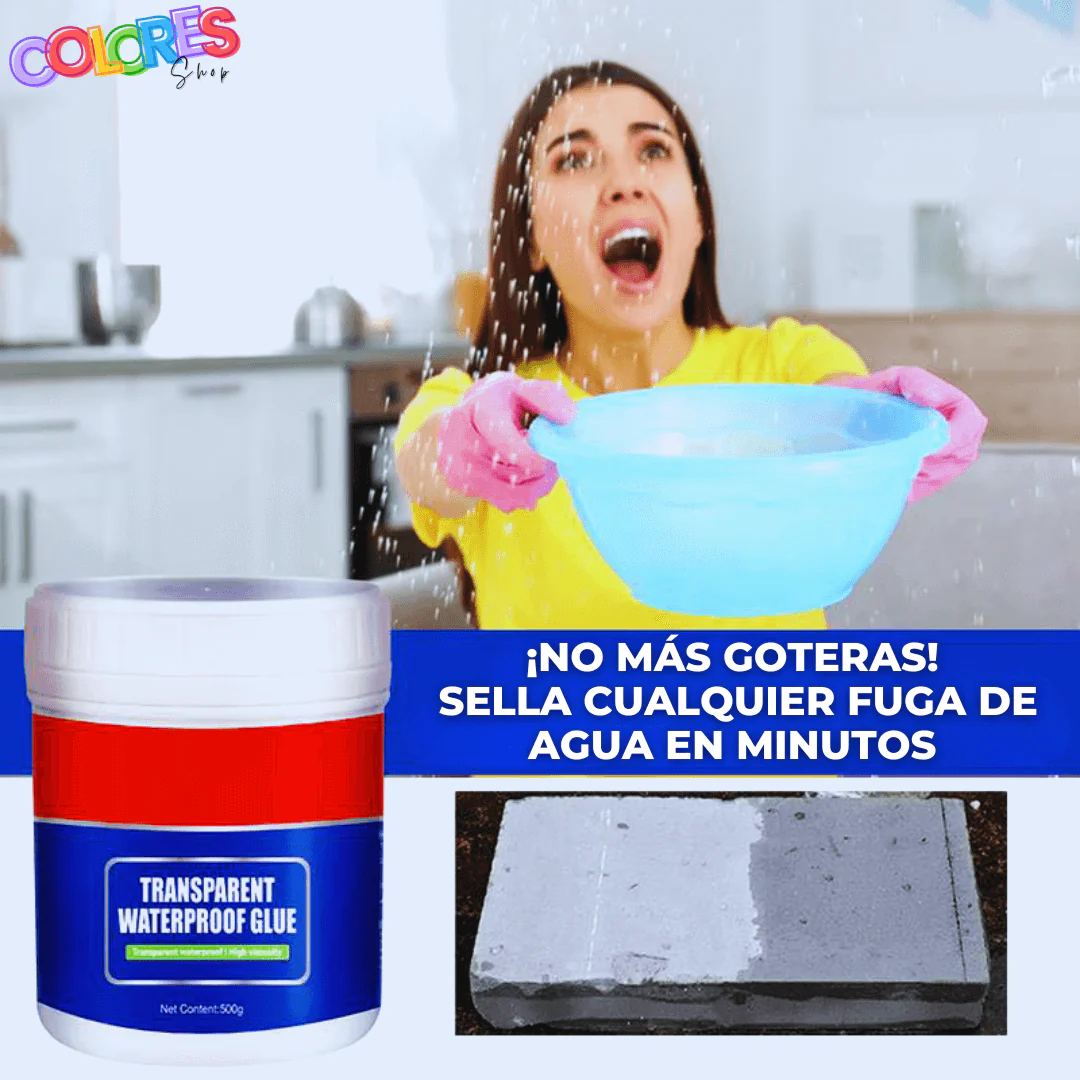 Adhesivo Transparente Impermeable, Resistente a Altas Temperaturas, Para Techos, Paredes, Goteras y Fugas de Agua - 300g