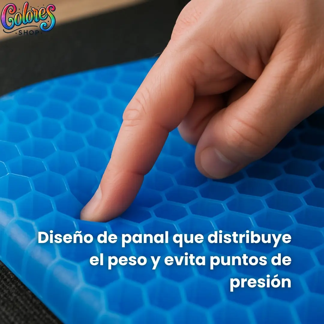 Cojín de Gel Tipo Panal Para Sentarse — Reduce Dolor de Coxis y Permite Estar Sentado Más Tiempo Sin Molestia - Image 3