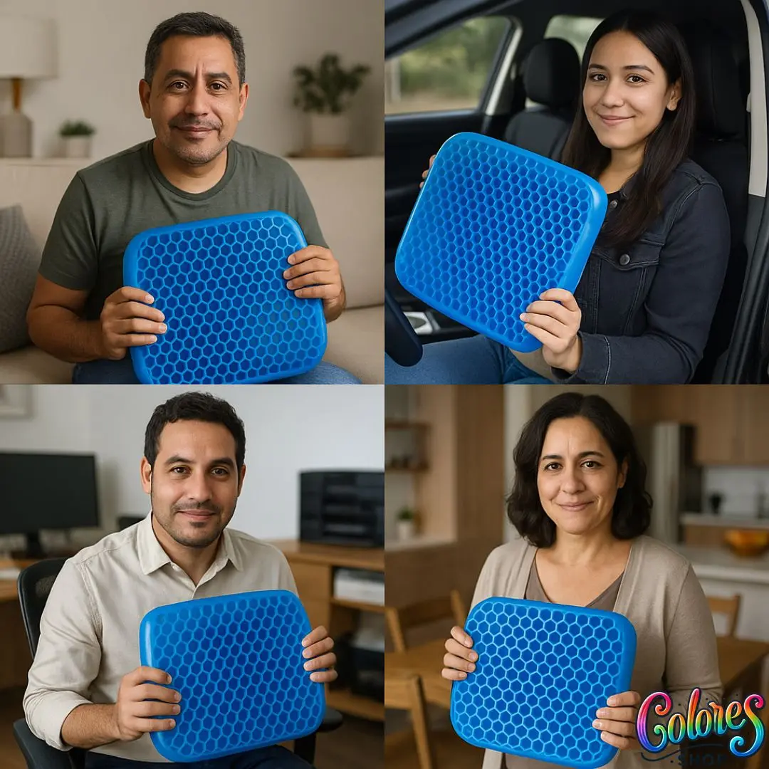 Cojín de Gel Tipo Panal Para Sentarse — Reduce Dolor de Coxis y Permite Estar Sentado Más Tiempo Sin Molestia - Image 4