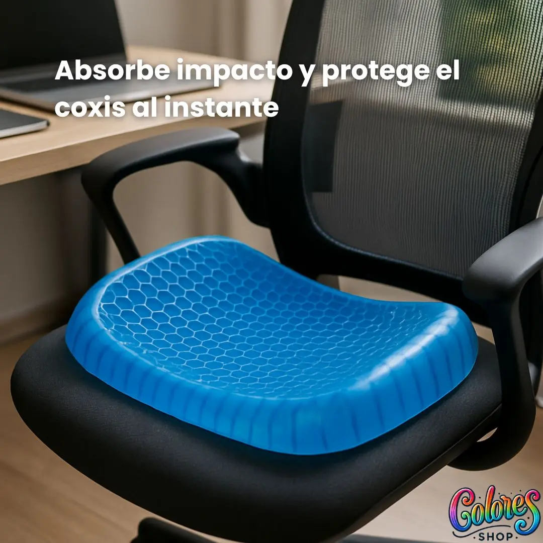 Cojín de Gel Tipo Panal Para Sentarse — Reduce Dolor de Coxis y Permite Estar Sentado Más Tiempo Sin Molestia - Image 5