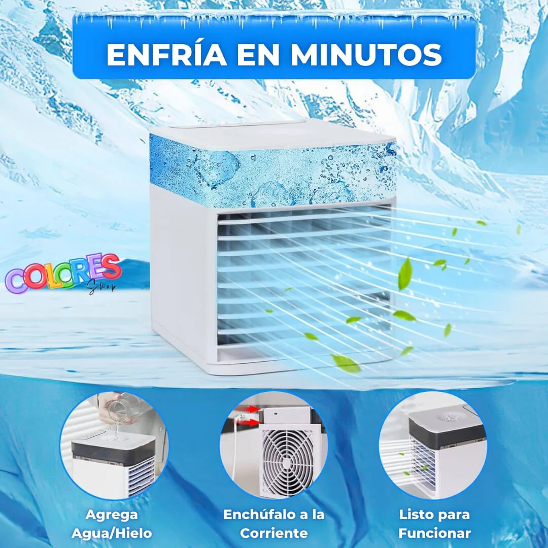 Enfriador de Aire Portátil Compacto - 3 Velocidades Ajustables | Humidificación y Enfriamiento Personal - Image 3