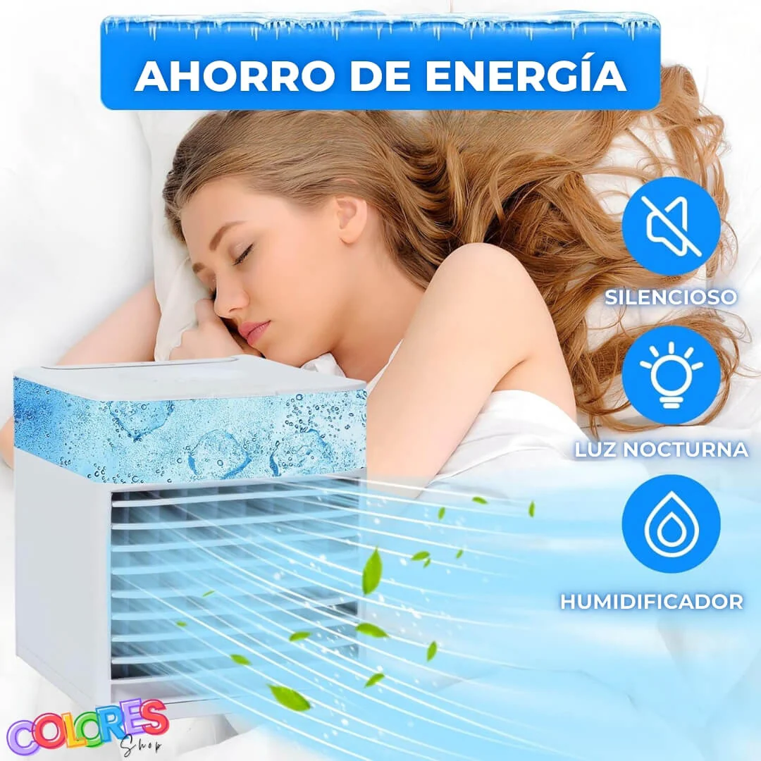 Enfriador de Aire Portátil Compacto - 3 Velocidades Ajustables | Humidificación y Enfriamiento Personal - Image 5