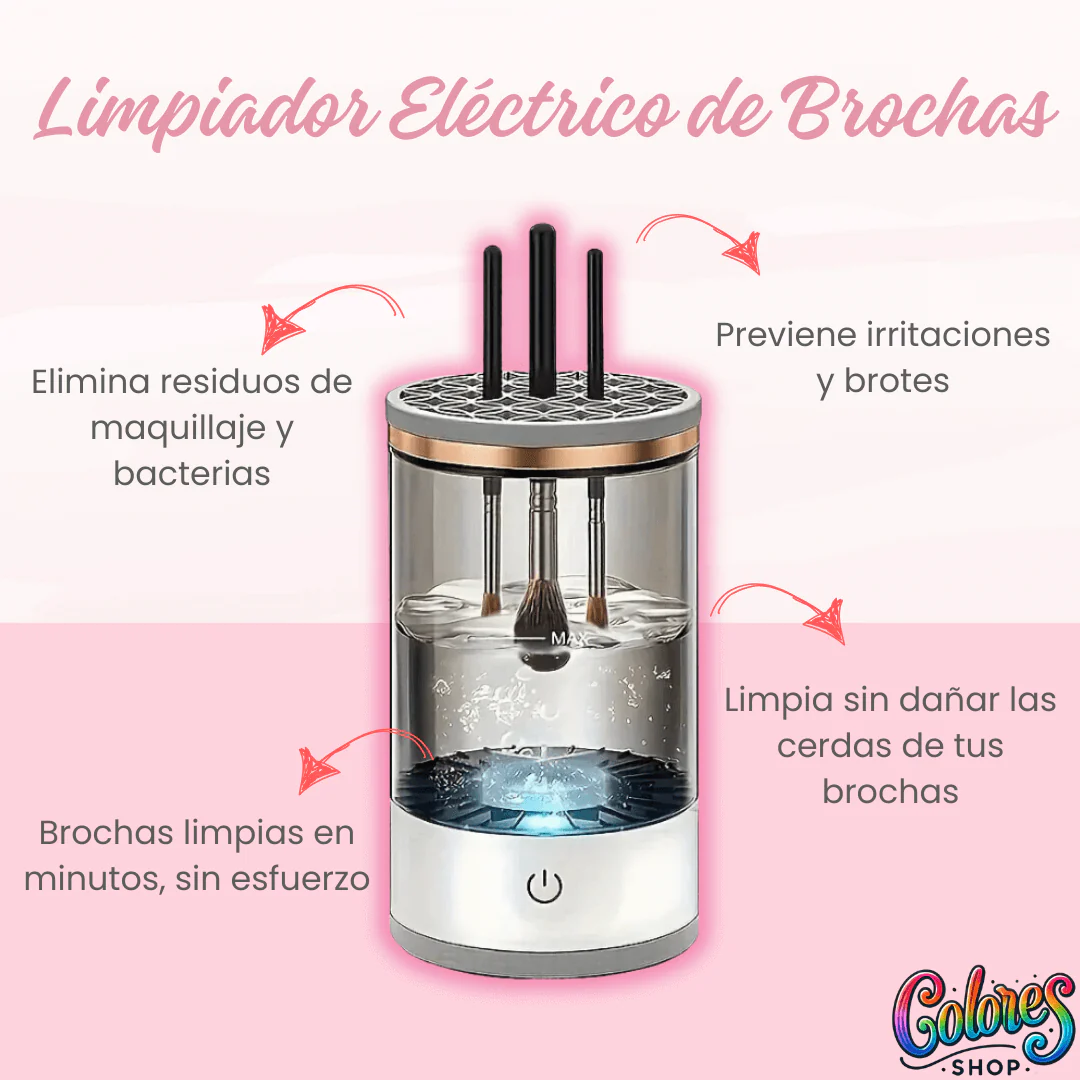 Limpiador Eléctrico de Brochas de Maquillaje - Limpieza Rápida y Profunda para Brochas Impecables y Piel más Saludable