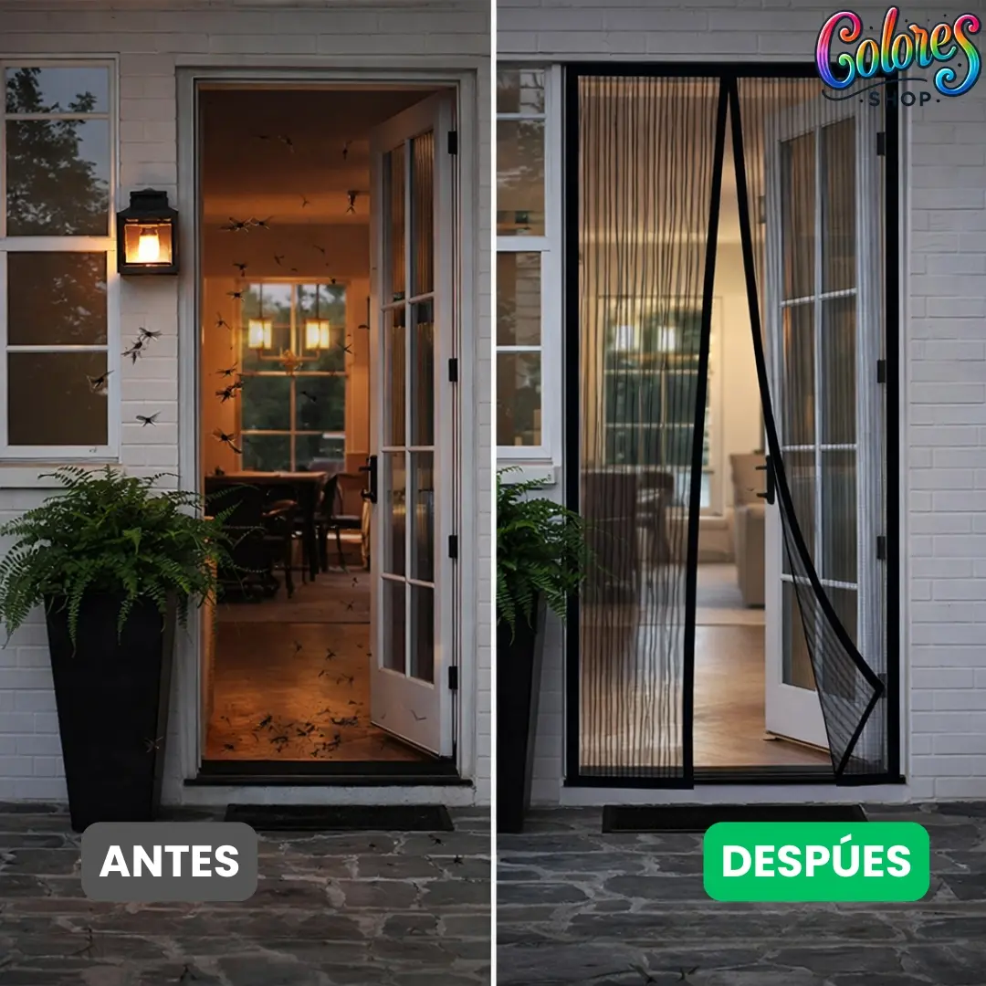 Malla mosquitera para puertas con cierre magnético, deja pasar aire y bloquea insectos, ideal para casa y garage - Image 3