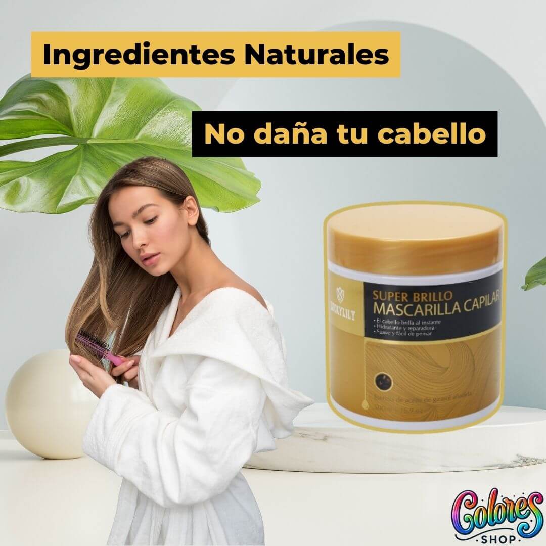 Mascarilla Capilar Super Brillo con Aceite de Girasol - Hidrata, Revitaliza y Protege Todo Tipo de Cabello (500ml) - Image 5