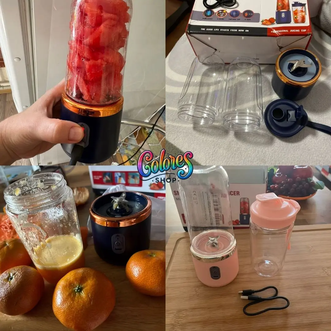Batidora Portátil USB Recargable de 400ml con 2 Vasos – Smoothies y Batidos al Instante, Fácil de Limpiar y Llevar a Todas Partes - Image 5