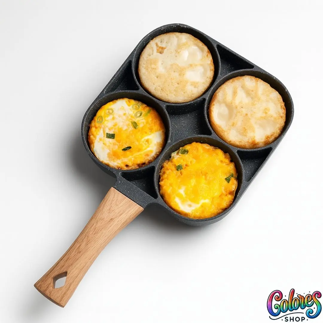 Sartén 4 en 1 Antiadherente para Huevos, Pancakes y Sandwiches – Cocina Rápida, Fácil y con Formas Perfectas - Image 3